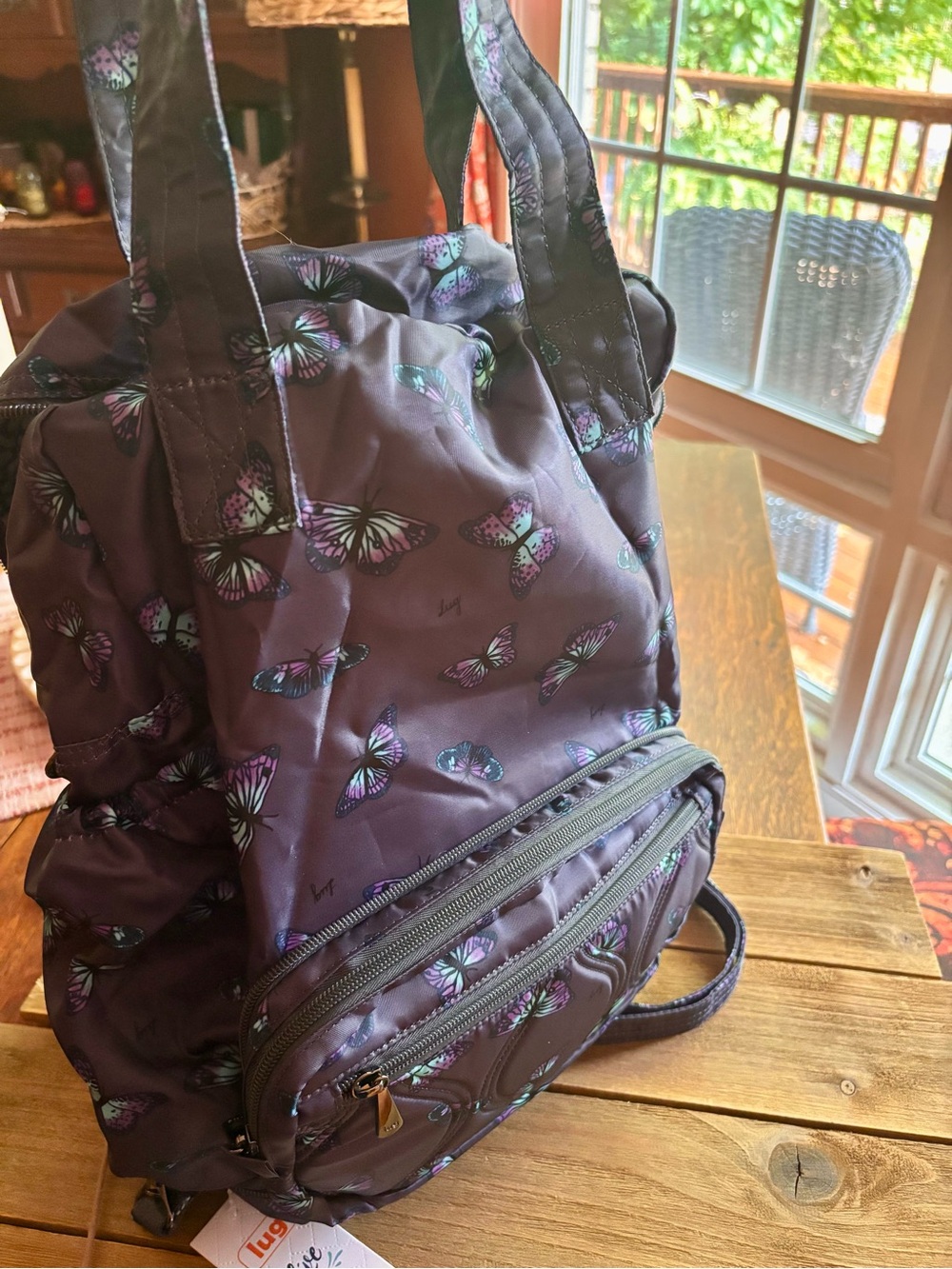 Lug Purple Butterfly Crescendo Convertible Shooper with Crossbody bag - Picture 4 of 14